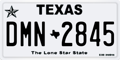TX license plate DMN2845