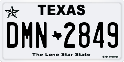 TX license plate DMN2849