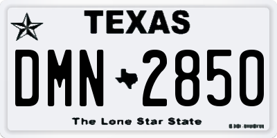 TX license plate DMN2850