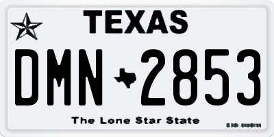 TX license plate DMN2853