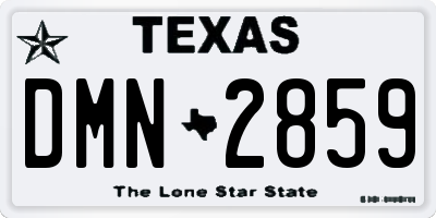 TX license plate DMN2859