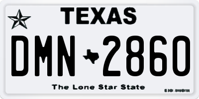 TX license plate DMN2860