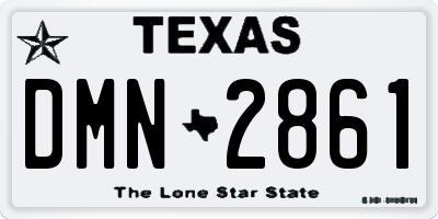 TX license plate DMN2861