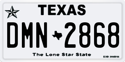 TX license plate DMN2868