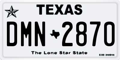 TX license plate DMN2870