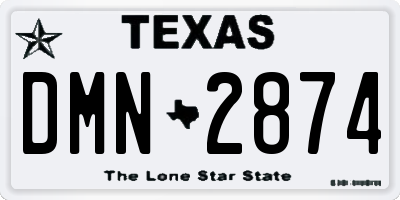 TX license plate DMN2874