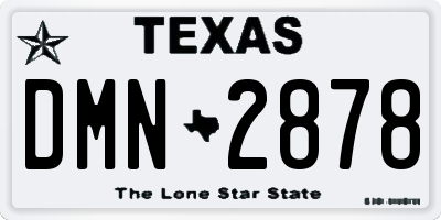 TX license plate DMN2878