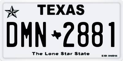 TX license plate DMN2881