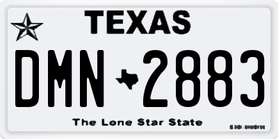 TX license plate DMN2883