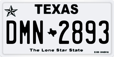 TX license plate DMN2893