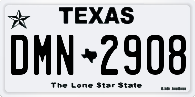 TX license plate DMN2908