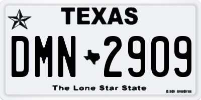 TX license plate DMN2909