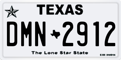 TX license plate DMN2912