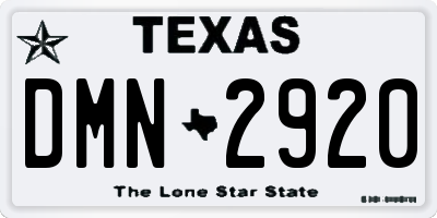 TX license plate DMN2920