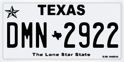 TX license plate DMN2922