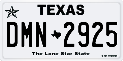 TX license plate DMN2925