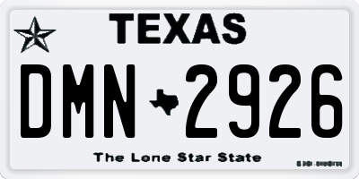 TX license plate DMN2926