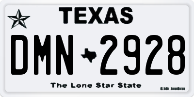 TX license plate DMN2928