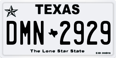 TX license plate DMN2929