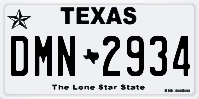 TX license plate DMN2934