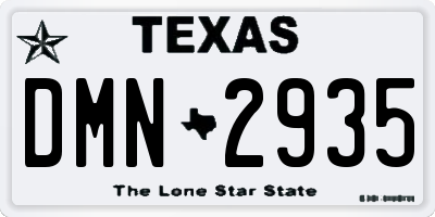TX license plate DMN2935
