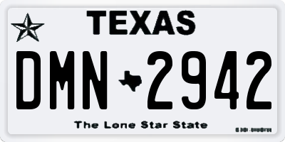 TX license plate DMN2942