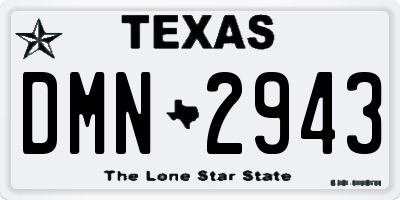 TX license plate DMN2943