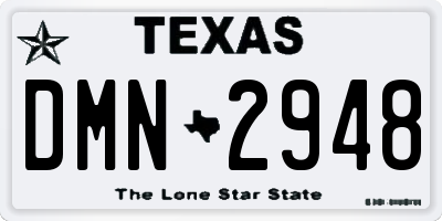 TX license plate DMN2948