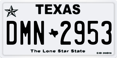 TX license plate DMN2953