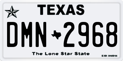 TX license plate DMN2968
