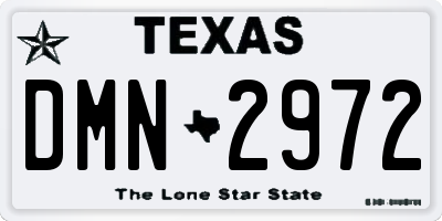 TX license plate DMN2972