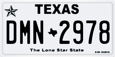 TX license plate DMN2978