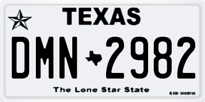 TX license plate DMN2982