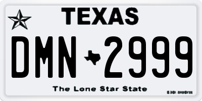 TX license plate DMN2999