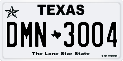 TX license plate DMN3004