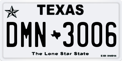 TX license plate DMN3006