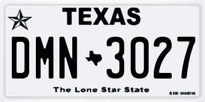 TX license plate DMN3027