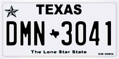TX license plate DMN3041