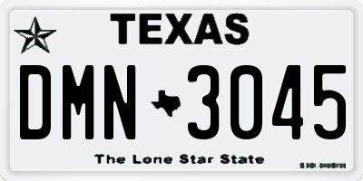 TX license plate DMN3045