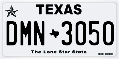 TX license plate DMN3050