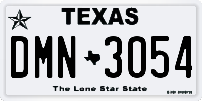 TX license plate DMN3054