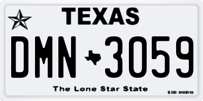 TX license plate DMN3059