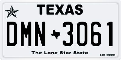 TX license plate DMN3061