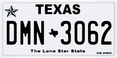 TX license plate DMN3062