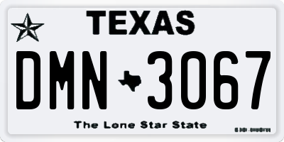 TX license plate DMN3067