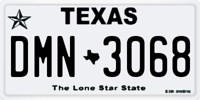 TX license plate DMN3068