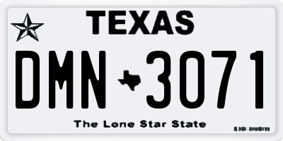TX license plate DMN3071