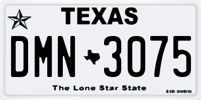 TX license plate DMN3075