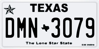 TX license plate DMN3079