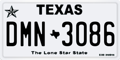 TX license plate DMN3086